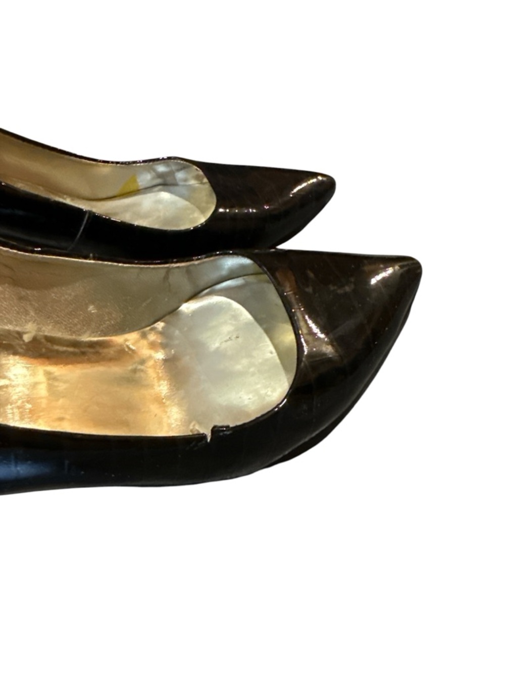 GUESS Black Croc-Embossed Pointed Toe Kitten Heels - Picture 7 of 7